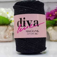 Diva Cotton Lurex 4mm Black 60S